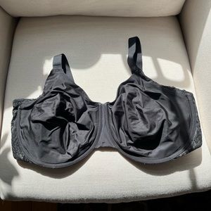 Wacoal Black Underwire Unlined Cup Minimizer Bra 38H